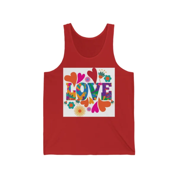 LOVE - Unisex Jersey Tank - Image 8